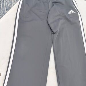 Adidas Kids Gray Joggers with White Stripes
